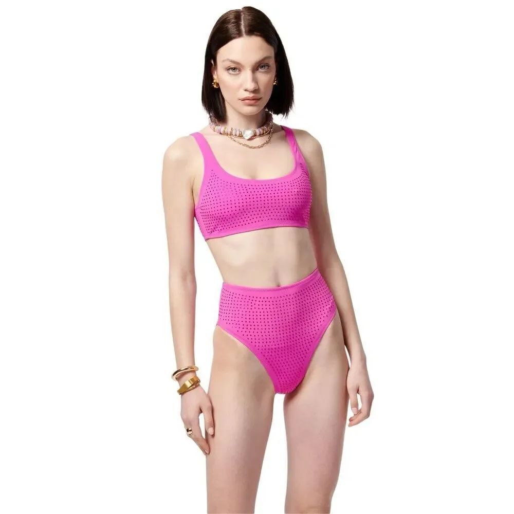 NWT Cami NYC Merari and Merelis High Waist Crystal Bikini Set NWT XS S